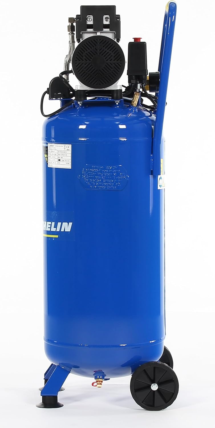 Ultra tichý - SILENT, bezolejový, vertikální vzduchový kompresor, 8 barů, 50 l, 59 dB, 106 l/min., 230 V MICHELIN MVX 50/1